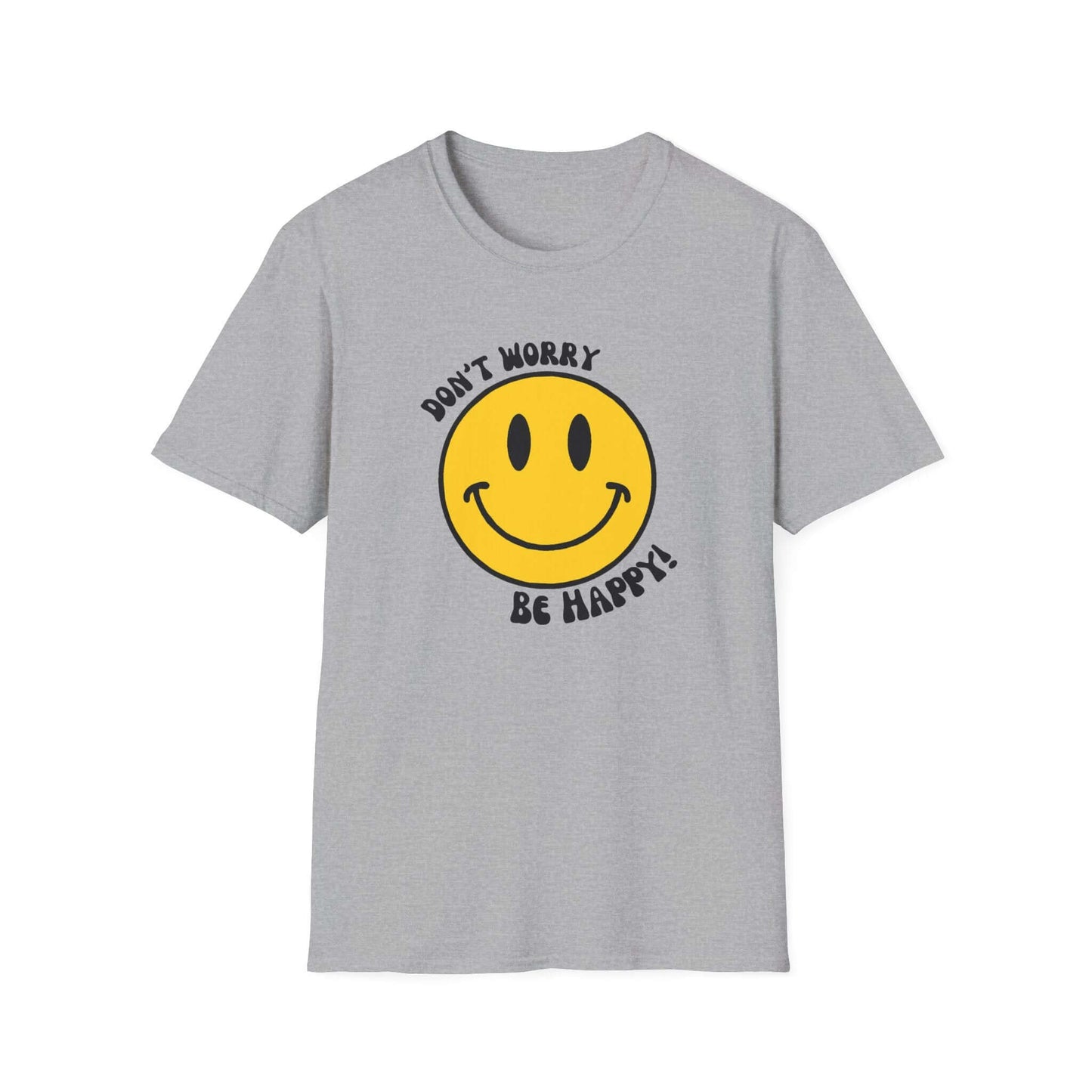 Don’t Worry, Be Happy! Yellow Smiley Face Unisex Softstyle T-Shirt