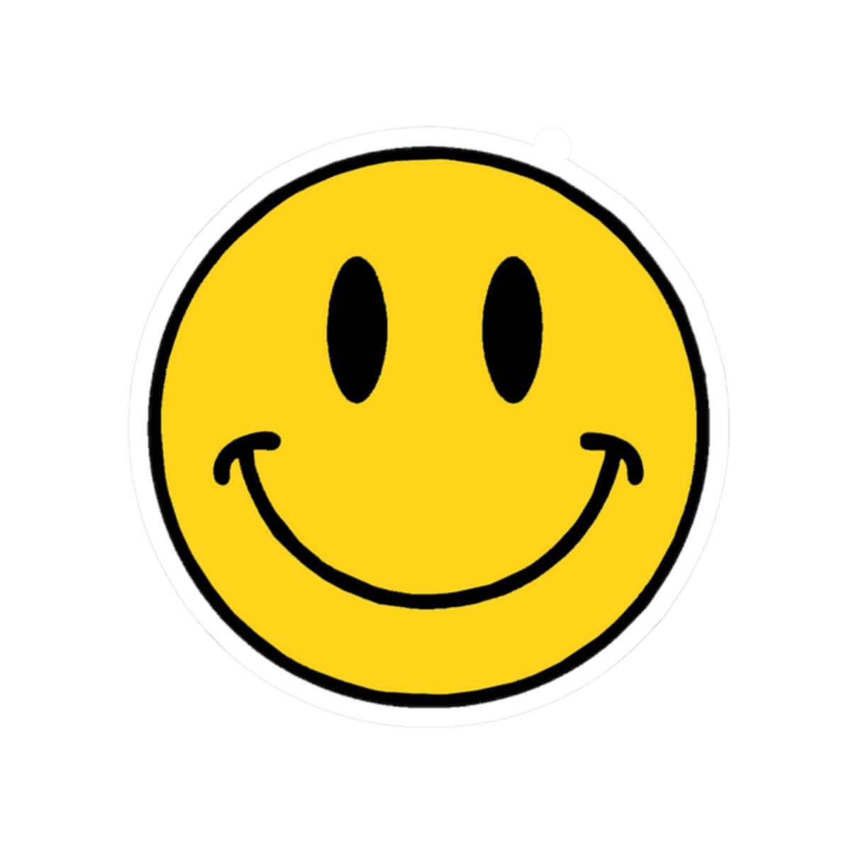 Classic Yellow Smiley Face Sticker | Kiss-Cut Vinyl Decal / Stickers