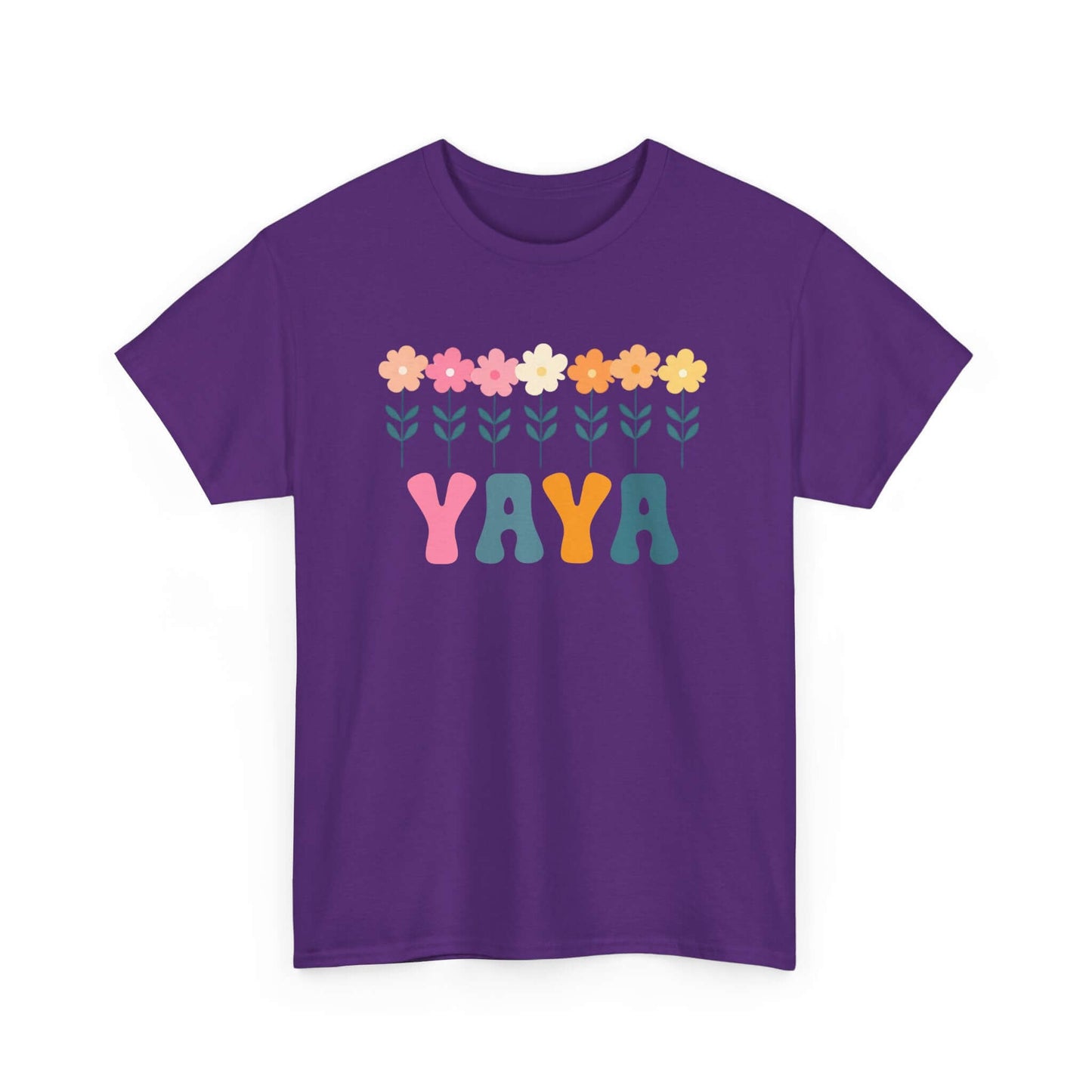 Floral Yaya Unisex Heavy Cotton Tee | Retro Daisy Yaya Shirt