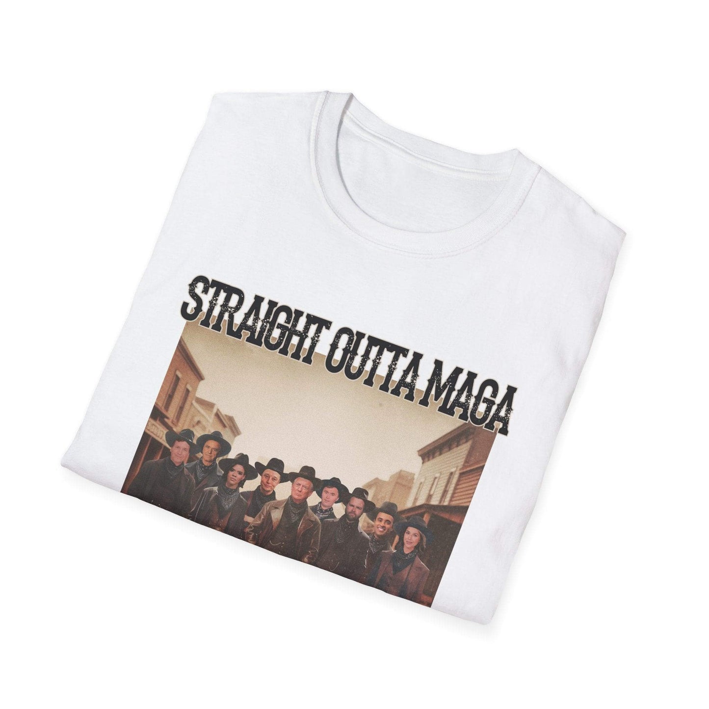 Straight Outta MAGA, Front design Unisex Softstyle T-Shirt - Crafty Harvest Designs