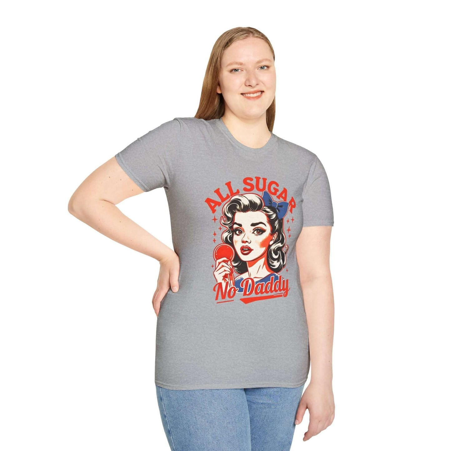 All Sugar, No Daddy (Red Version) - Unisex Soft-Style T-Shirt