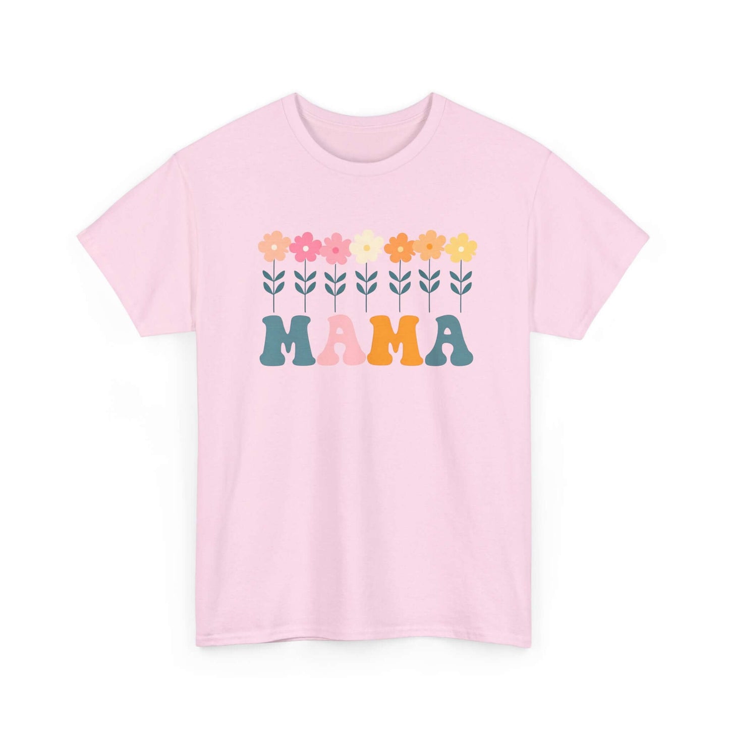 Daisy Mama Unisex Heavy Cotton Tee | Retro Floral Mom Shirt