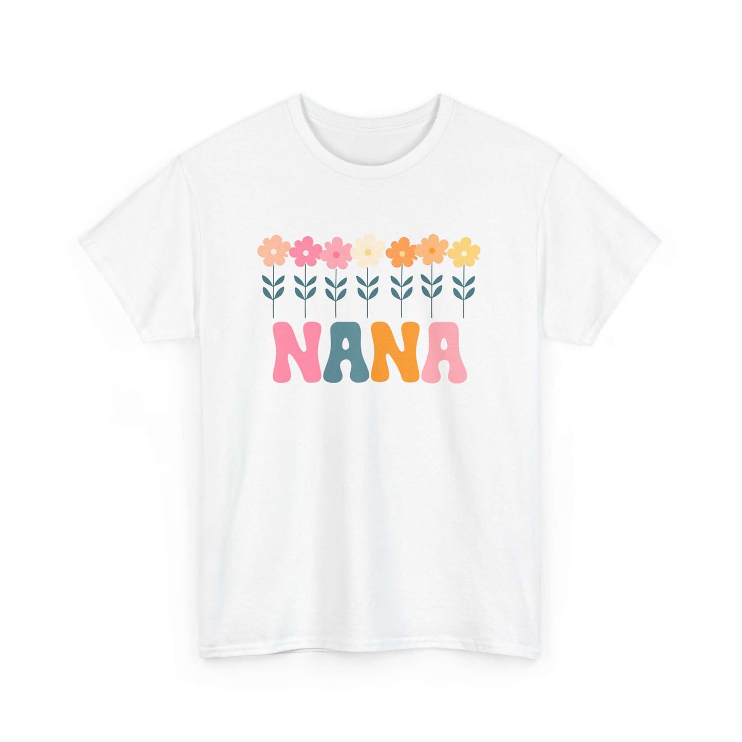 Daisy Nana Unisex Unisex Heavy Cotton Tee | Retro Floral Grandma Tee