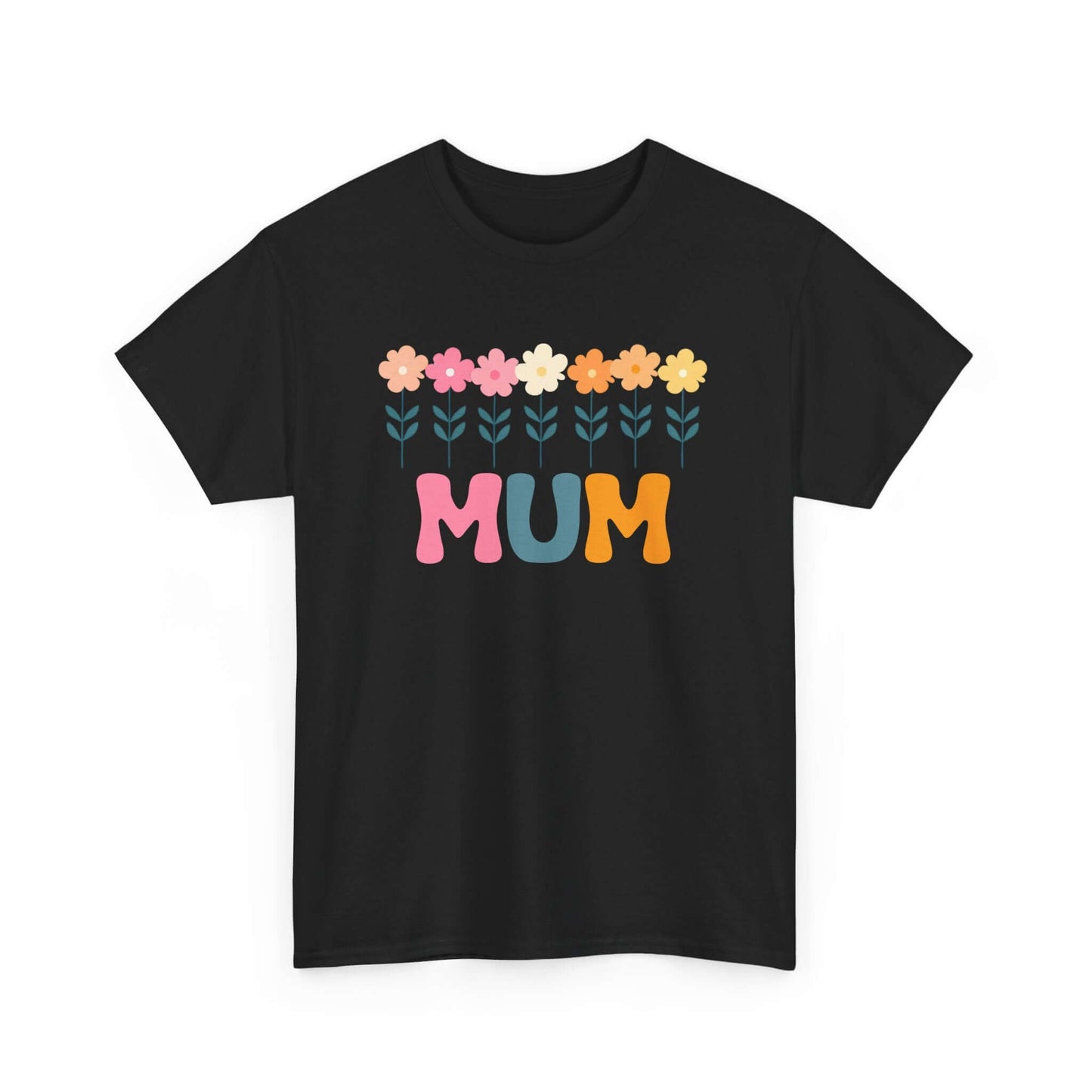 Floral Mum Unisex Heavy Cotton Tee | Retro Flower Mum Shirt