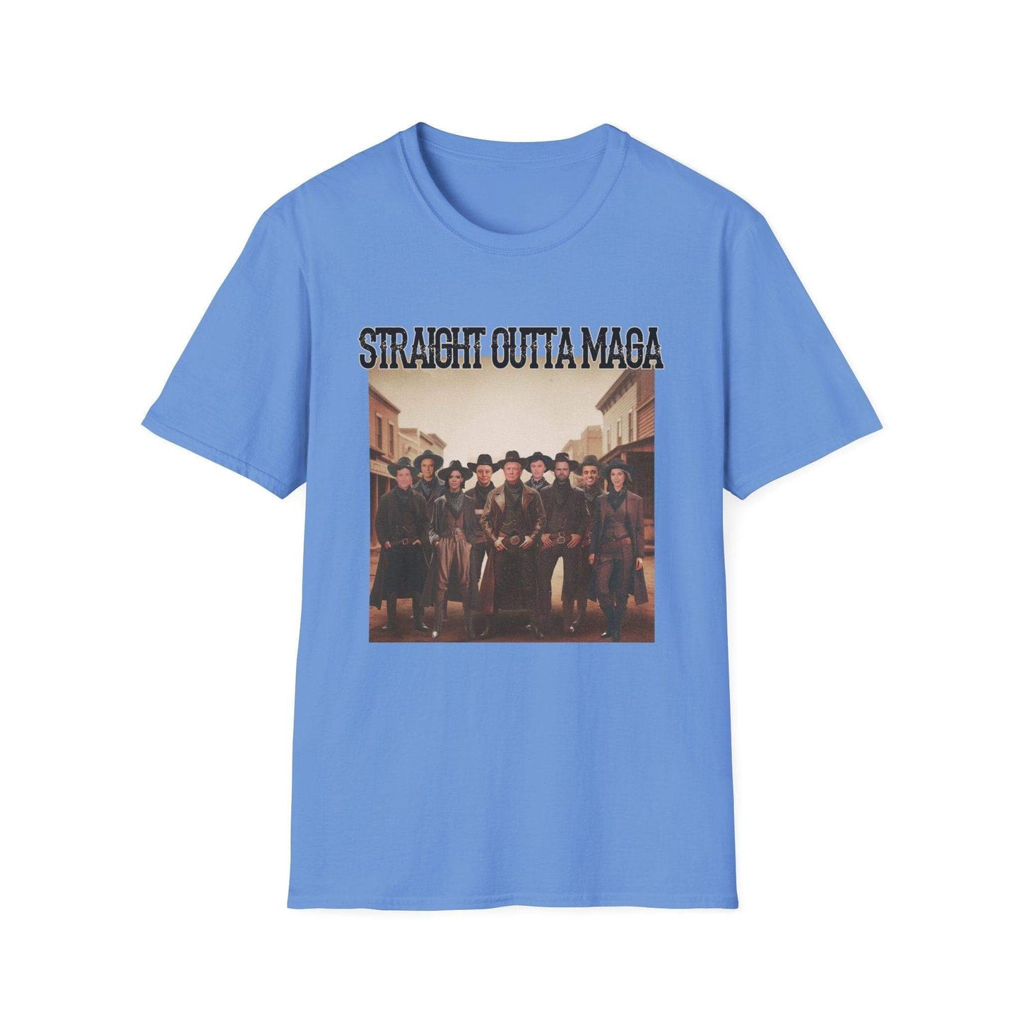 Straight Outta MAGA, Front design Unisex Softstyle T-Shirt - Crafty Harvest Designs