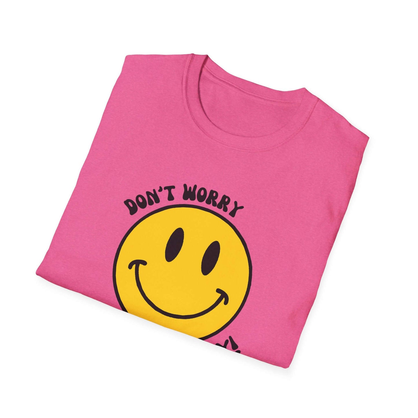 Don’t Worry, Be Happy! Yellow Smiley Face Unisex Softstyle T-Shirt