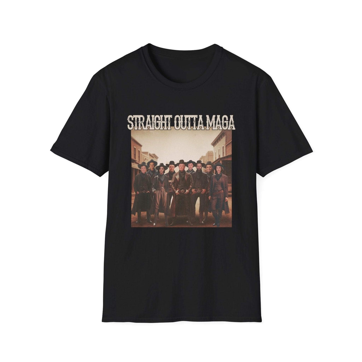 Straight Outta MAGA, Front design Unisex Softstyle T-Shirt - Crafty Harvest Designs