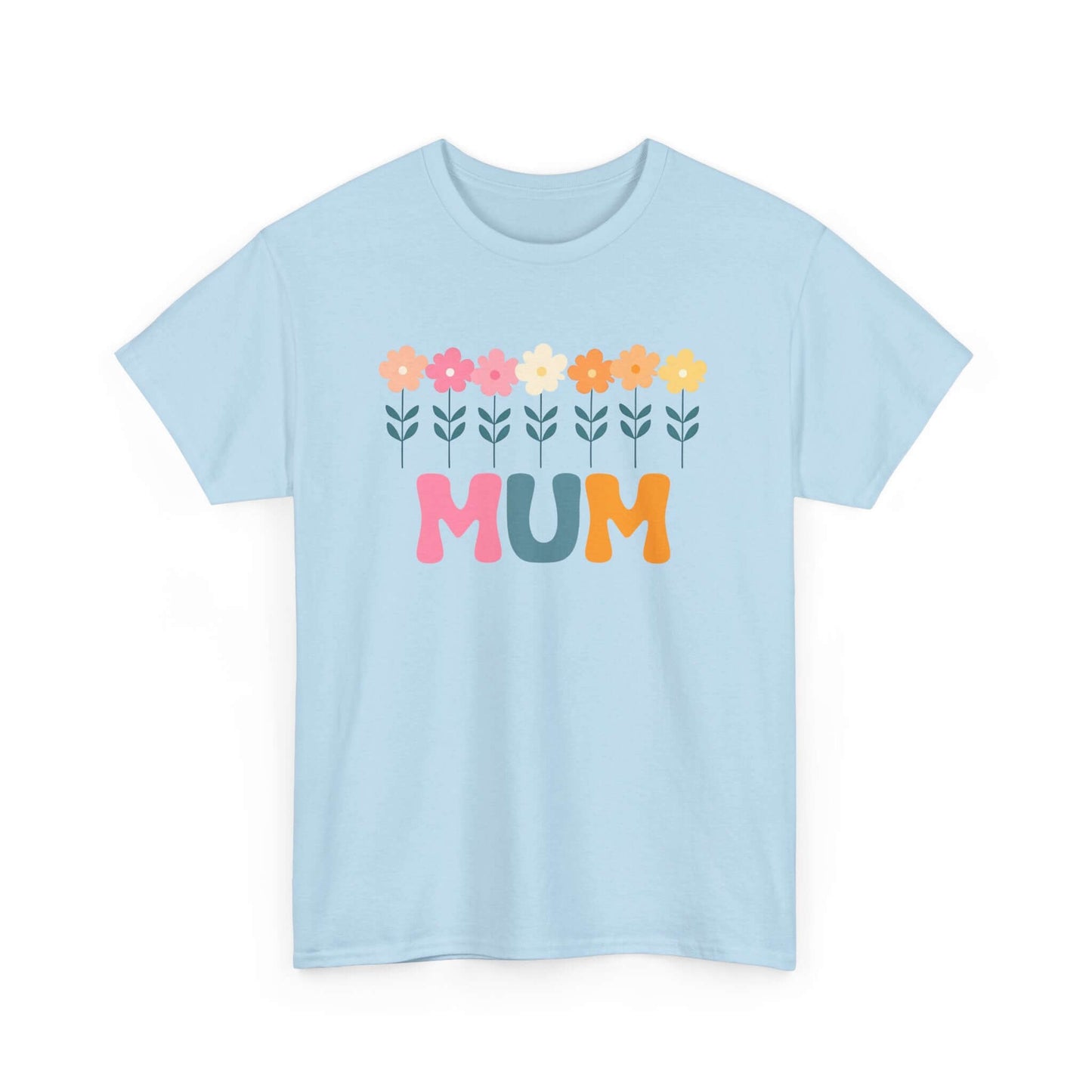 Floral Mum Unisex Heavy Cotton Tee | Retro Flower Mum Shirt