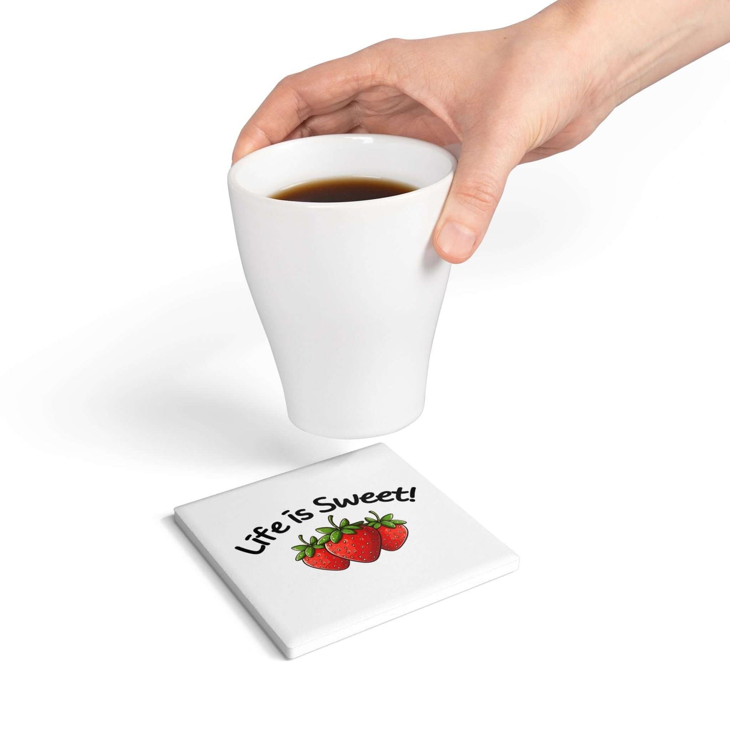 Life is Sweet Ceramic Coaster | Round & Square Options