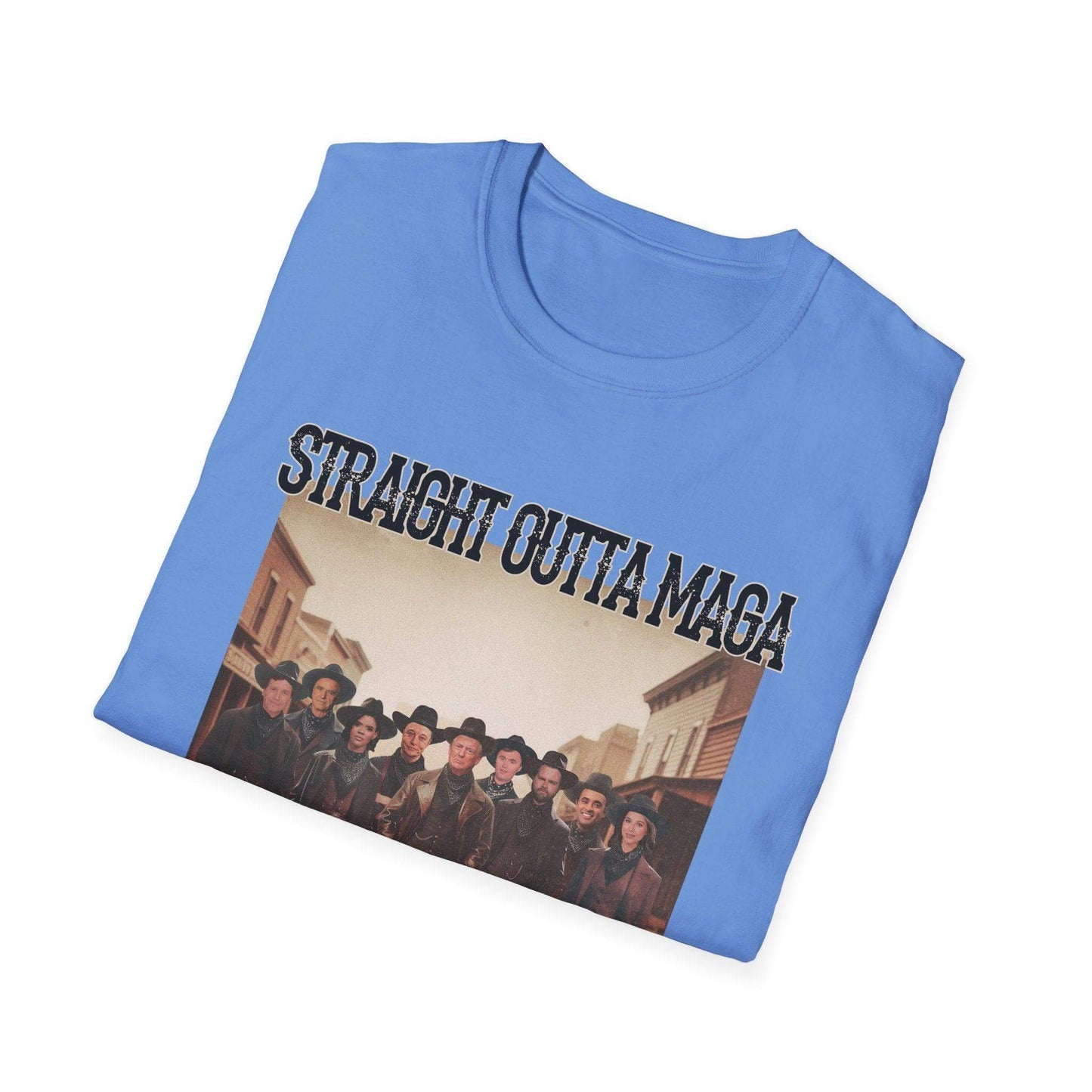 Straight Outta MAGA, Front design Unisex Softstyle T-Shirt - Crafty Harvest Designs