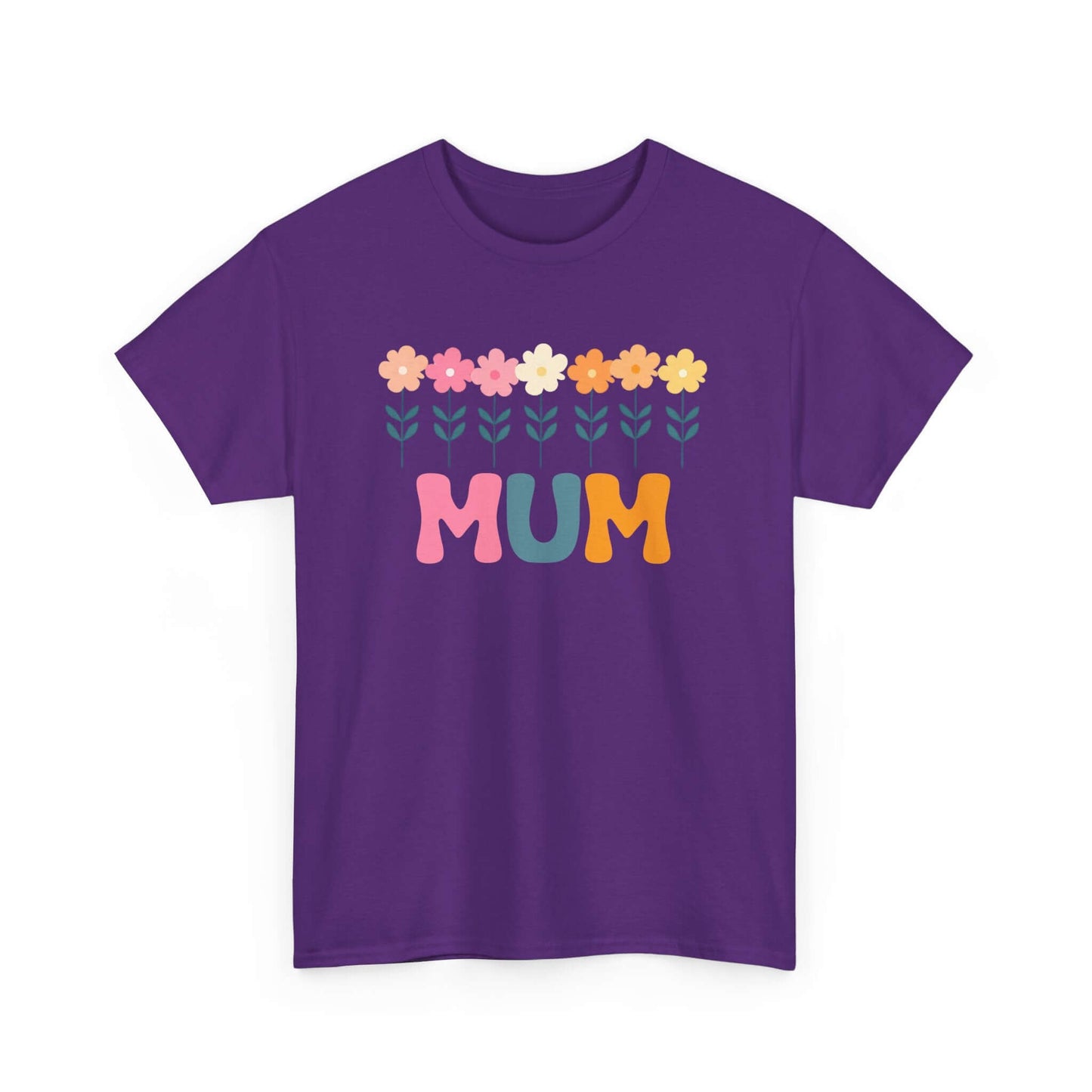 Floral Mum Unisex Heavy Cotton Tee | Retro Flower Mum Shirt