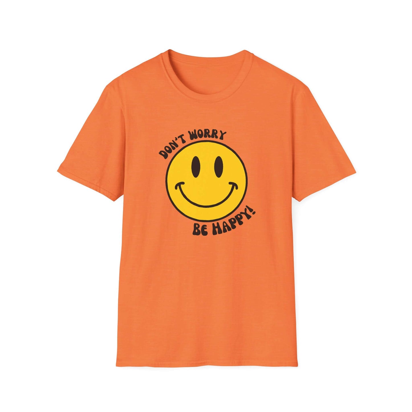 Don’t Worry, Be Happy! Yellow Smiley Face Unisex Softstyle T-Shirt