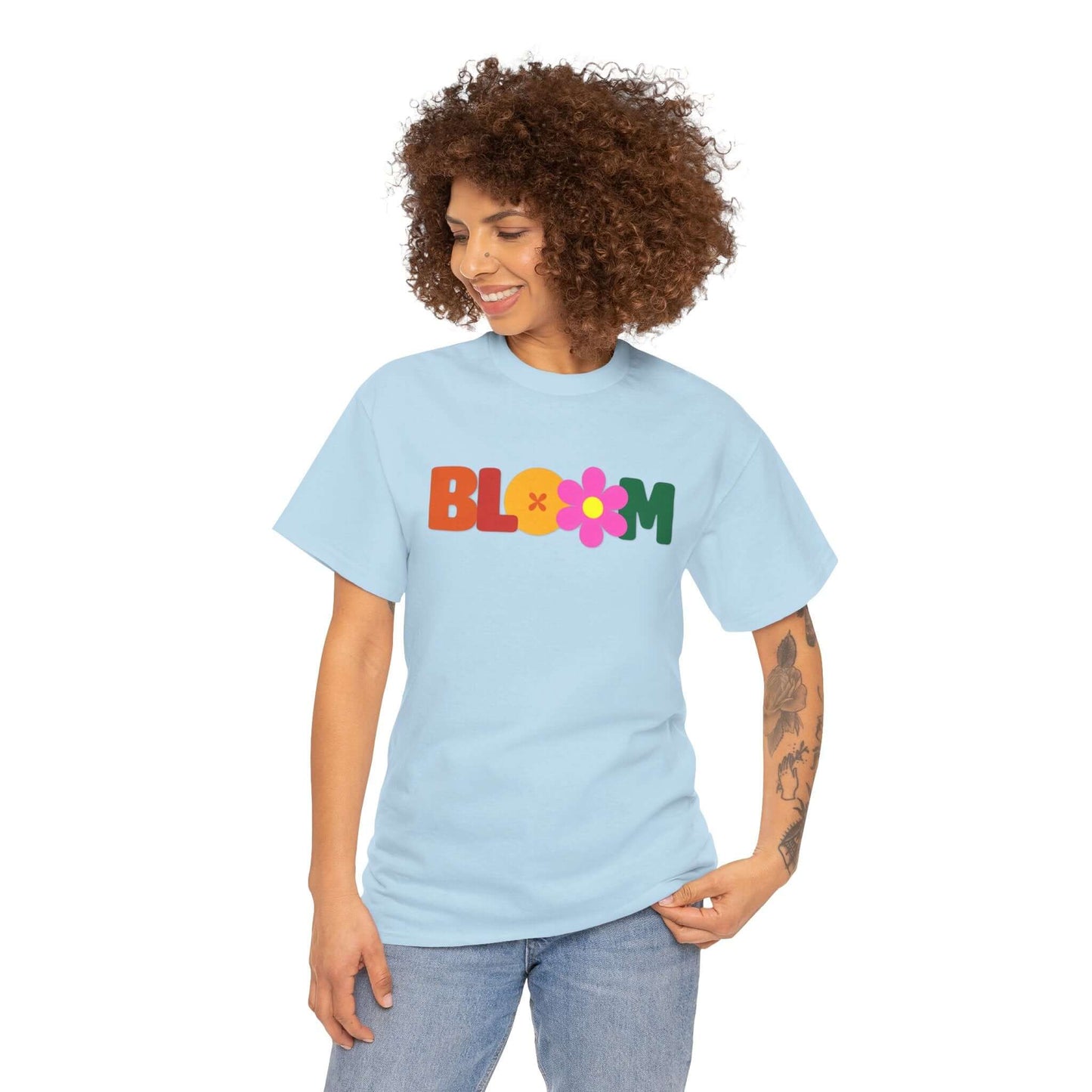 BLOOM Unisex Unisex Heavy Cotton Tee | Retro Floral Tee