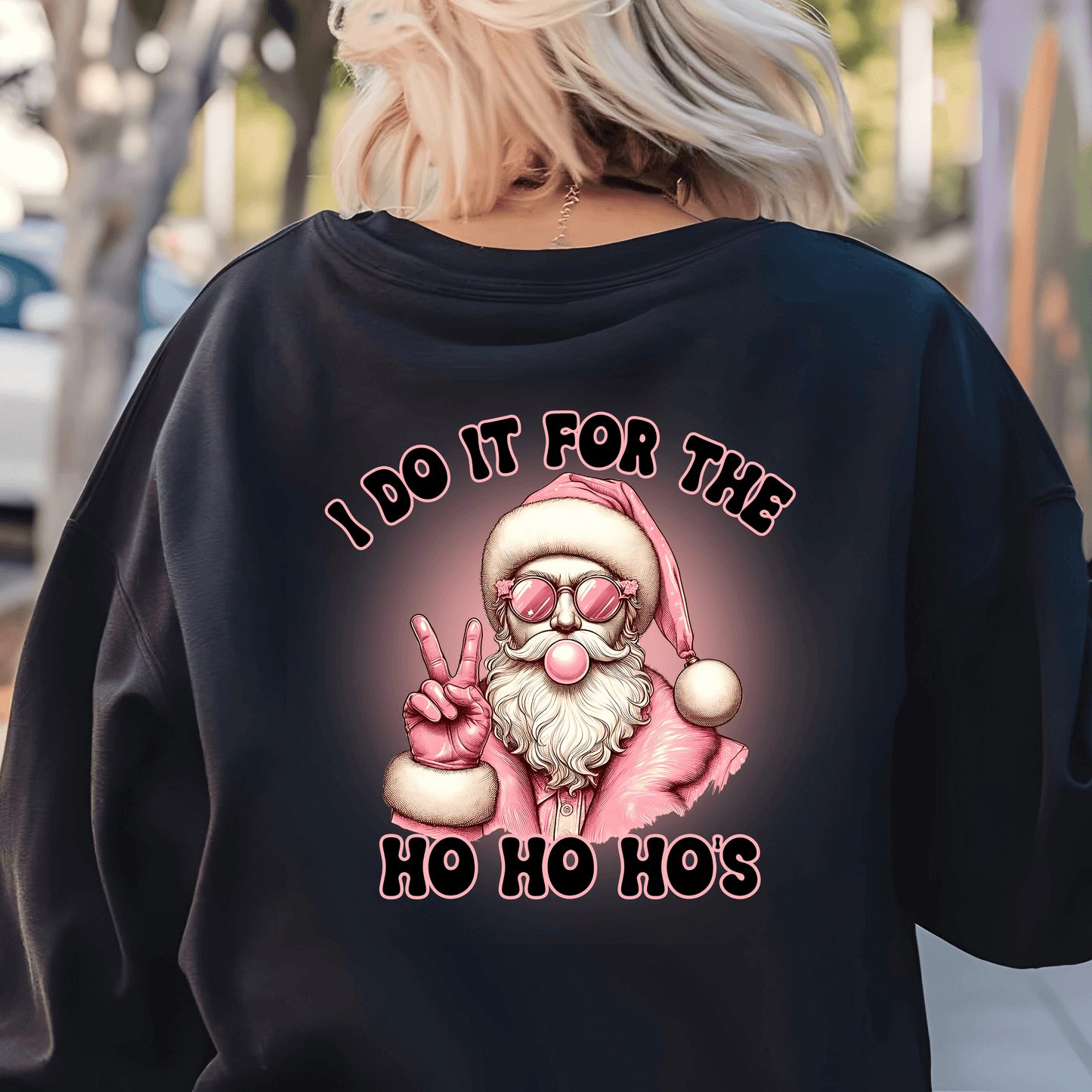 “I Do It for the Ho Ho Ho’s” Retro Santa Bubblegum digital design, png download - Crafty Harvest Designs