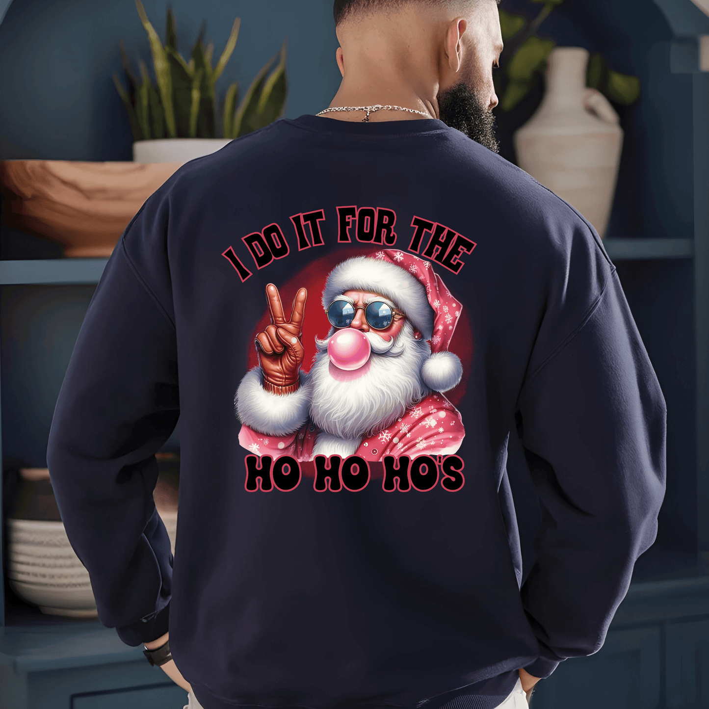 “I Do It for the Ho Ho Ho’s” Retro Santa Bubblegum digital design, png download - Crafty Harvest Designs