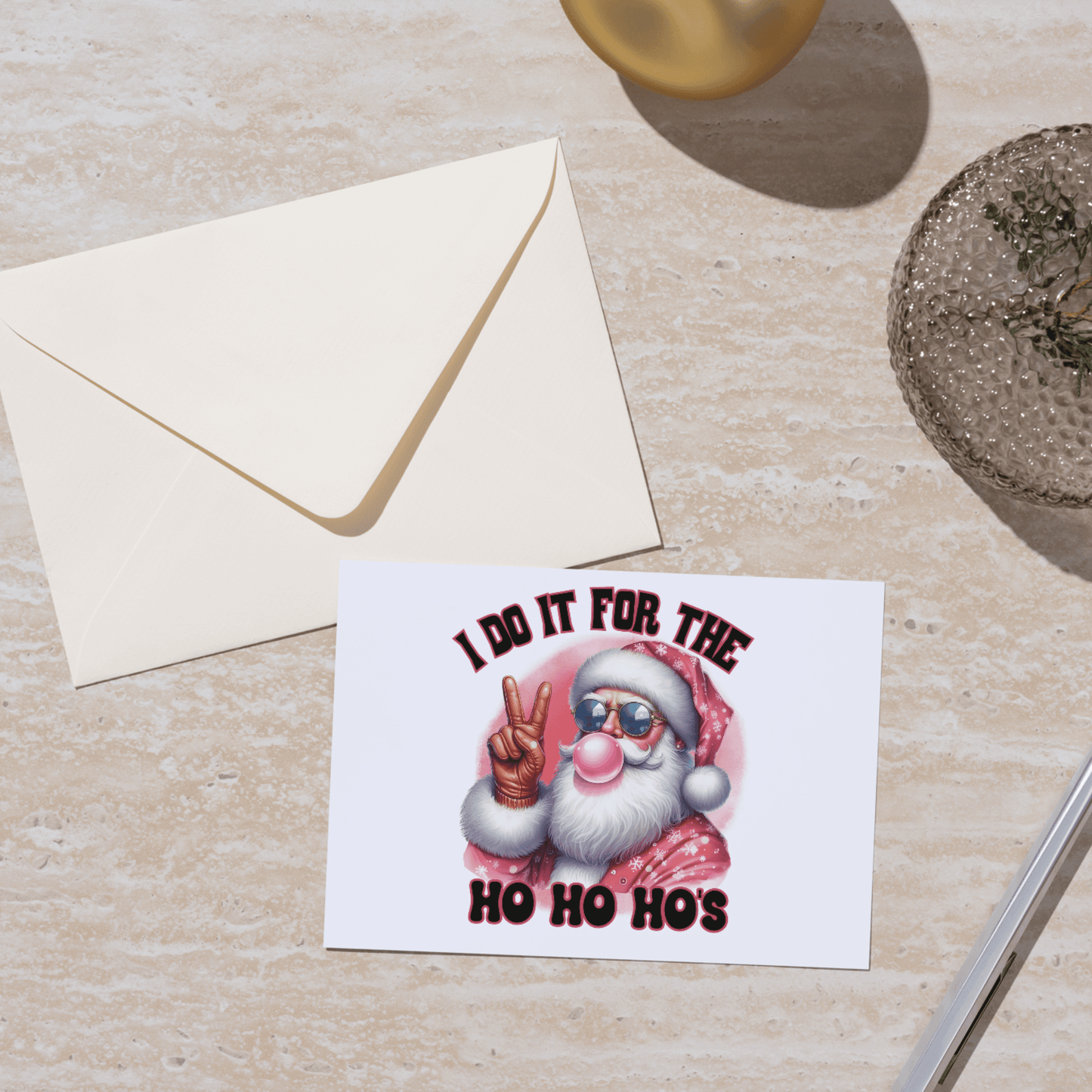 “I Do It for the Ho Ho Ho’s” Retro Santa Bubblegum digital design, png download - Crafty Harvest Designs