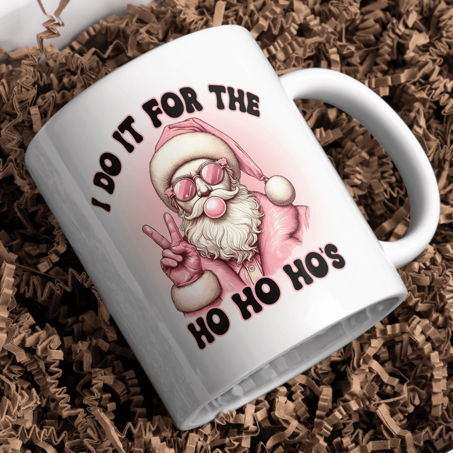 “I Do It for the Ho Ho Ho’s” Retro Santa Bubblegum digital design, png download - Crafty Harvest Designs