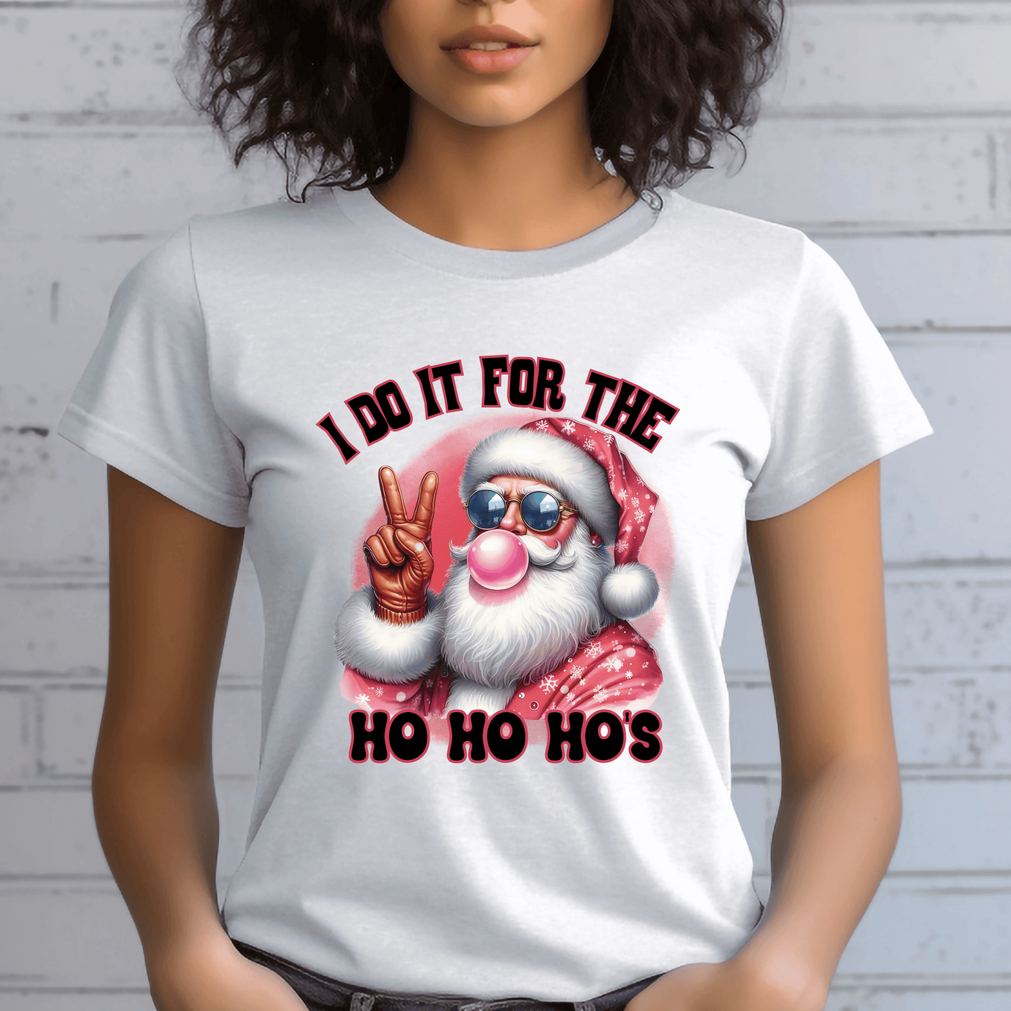 “I Do It for the Ho Ho Ho’s” Retro Santa Bubblegum digital design, png download - Crafty Harvest Designs
