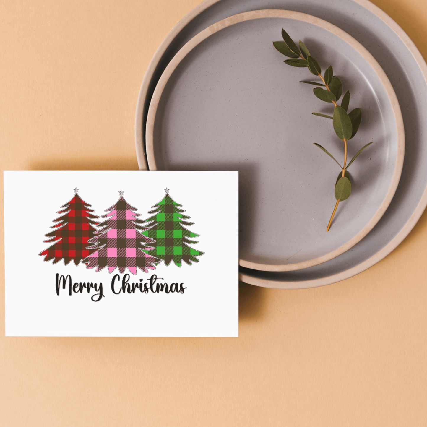 Buffalo Plaid Christmas Trees | Merry Christmas Digital Design PNG - Crafty Harvest Designs