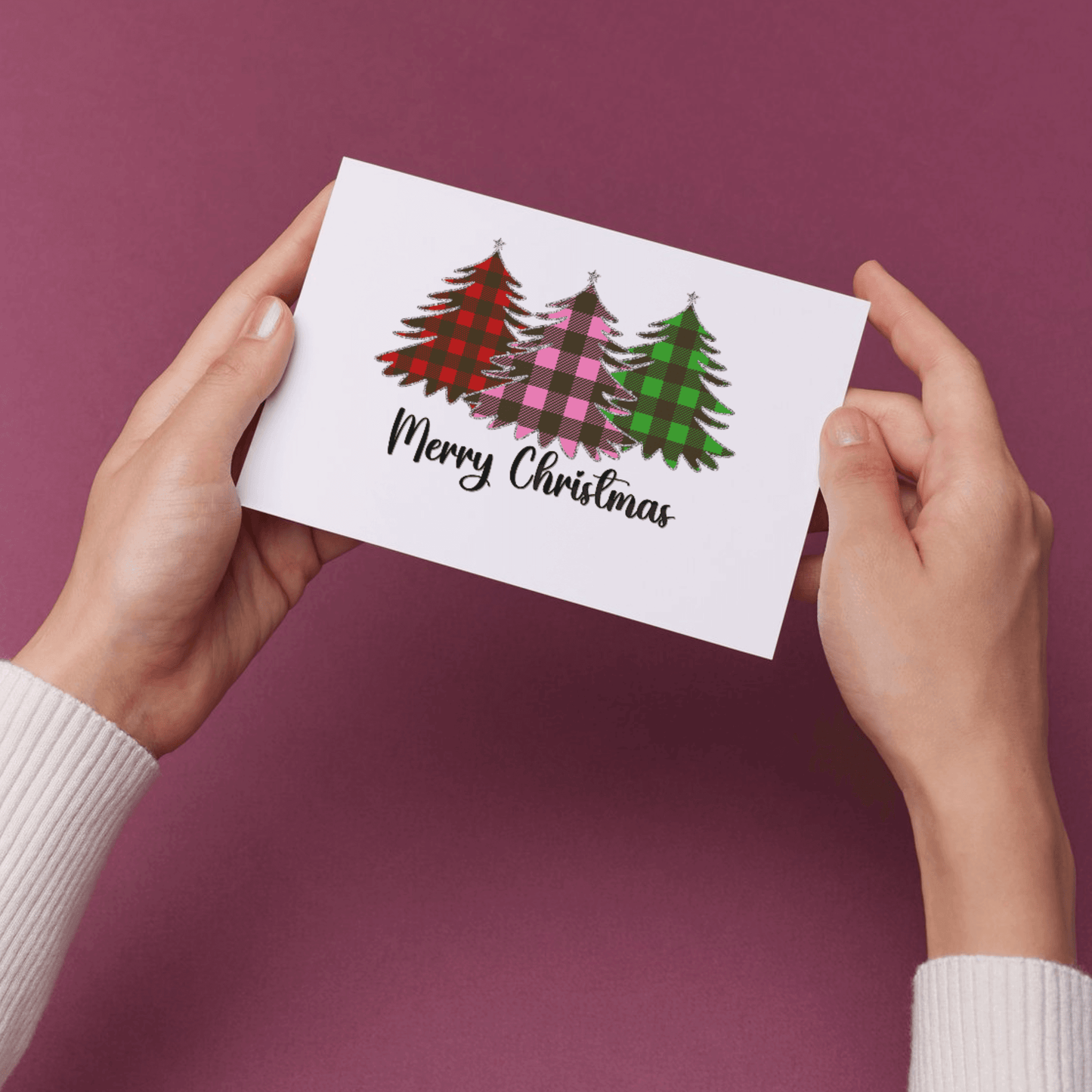 Buffalo Plaid Christmas Trees | Merry Christmas Digital Design PNG - Crafty Harvest Designs