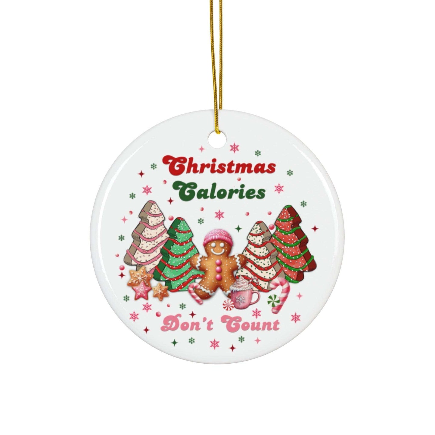 Christmas Calories Don't Count, Ceramic Ornament - Crafty Harvest Designs