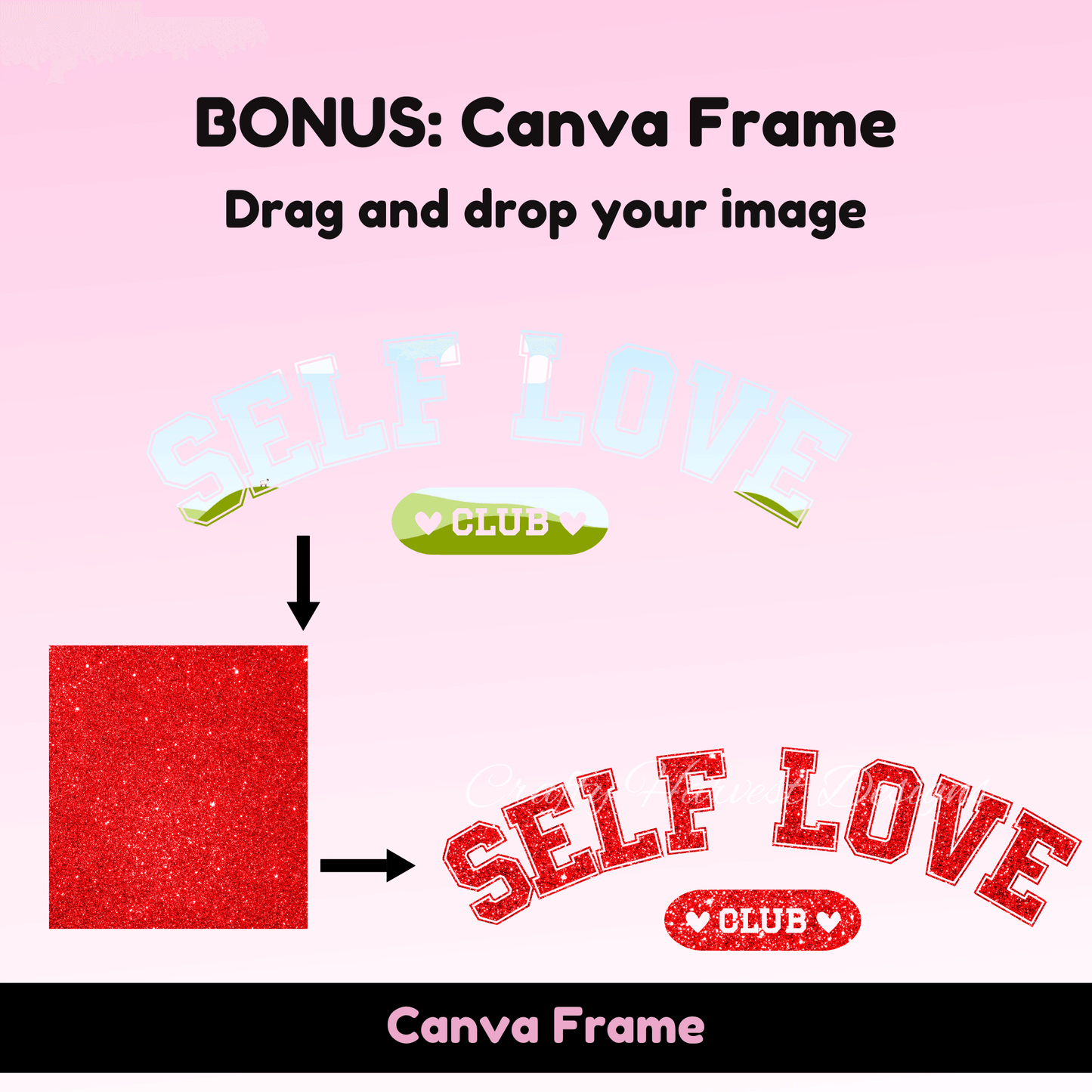 “Self Love Club” Design Set with BONUS Canva Frame - Crafty Harvest Designs