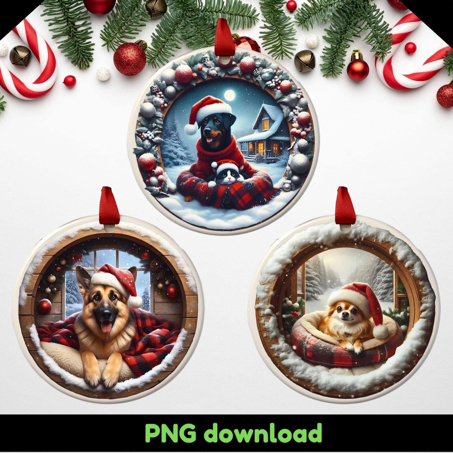 Christmas Ornament Sublimation Bundle | 24 PNG Images for Crafting - Crafty Harvest Designs