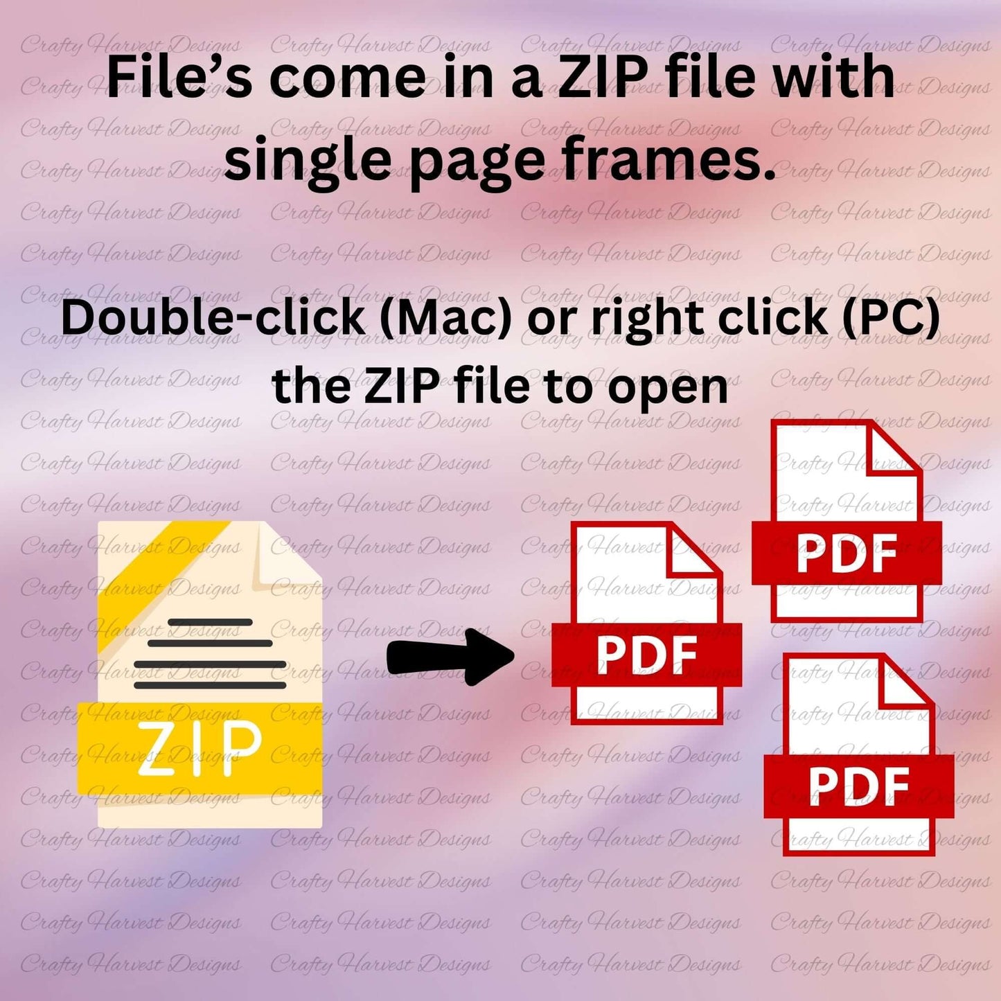 Format details for Canva Frames bundles and how-to