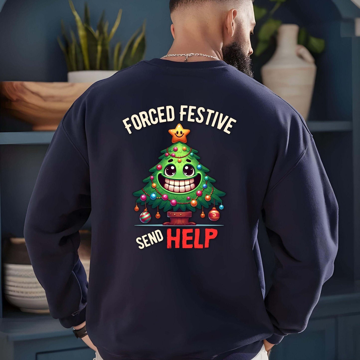 Forced Festive. Send HELP | Hilarious Christmas Design PNG - Crafty Harvest Designs