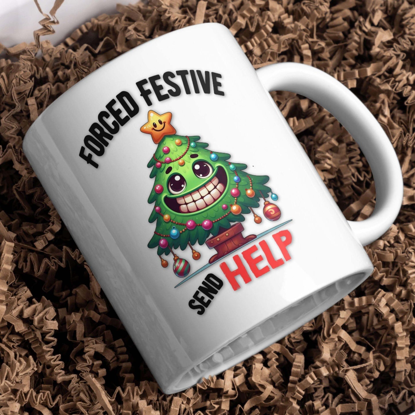 Forced Festive. Send HELP | Hilarious Christmas Design PNG - Crafty Harvest Designs