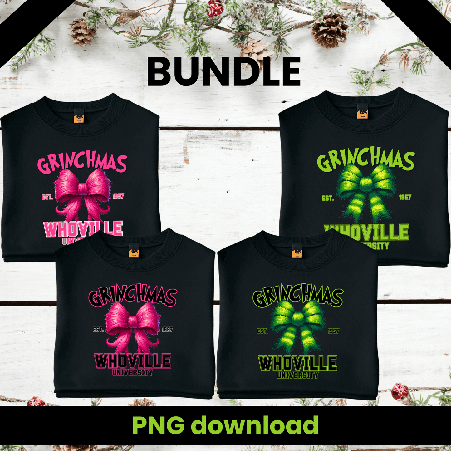 Grinchmas Whoville University PNG | Cute Christmas Design Download - Crafty Harvest Designs