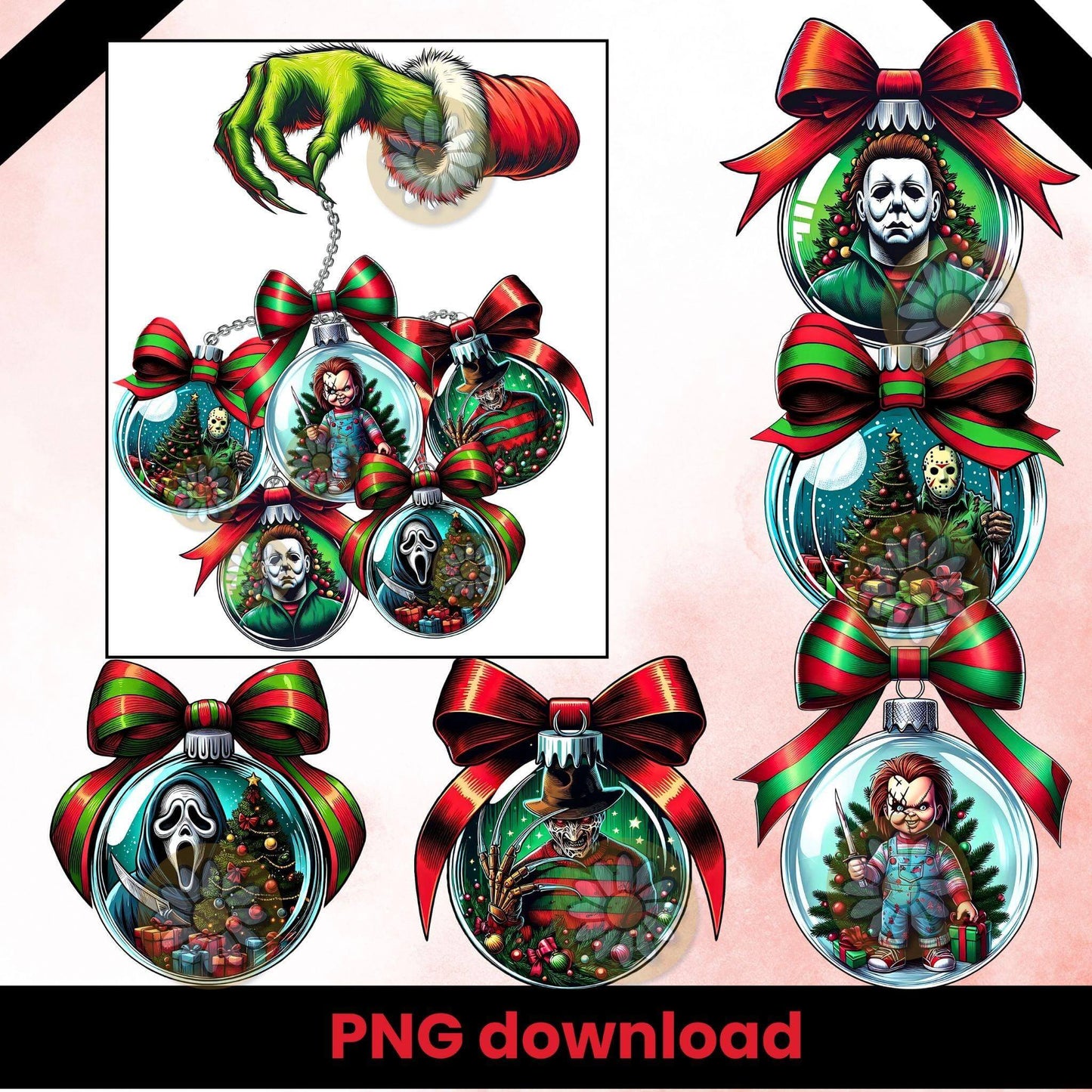 Horror Movies Christmas PNG | Spooky Christmas Design for T-shirts - Crafty Harvest Designs