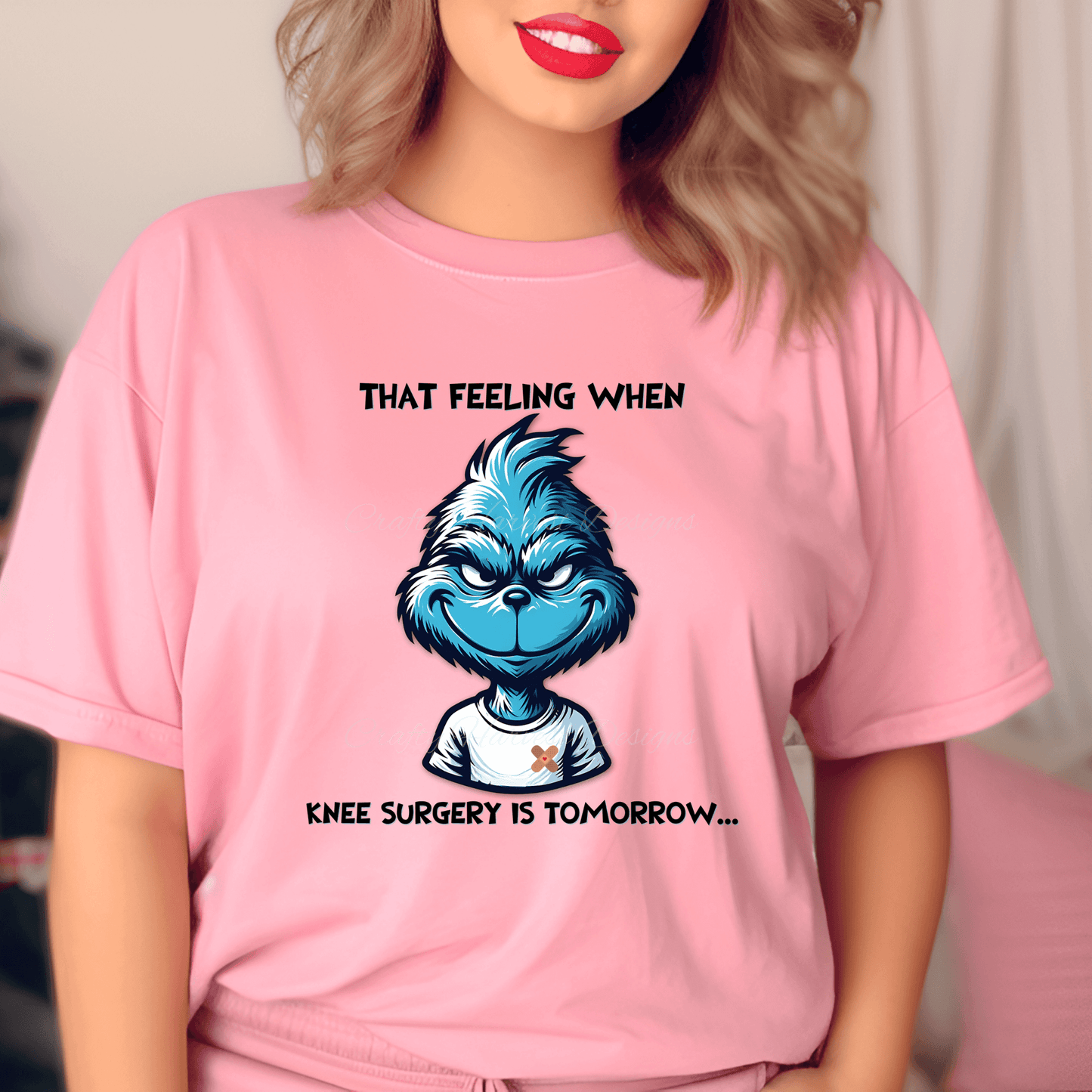 Knee Surgery Tomorrow Grinch Design | PNG & PDF with 3 Font Colors - Crafty Harvest Designs