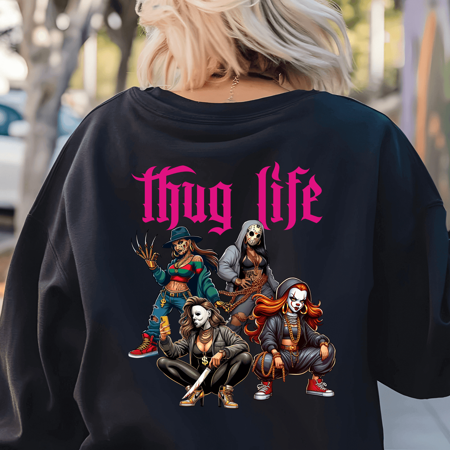 Lady Thug Life Horror Characters | PNG & PDF Download for DIY Projects - Crafty Harvest Designs