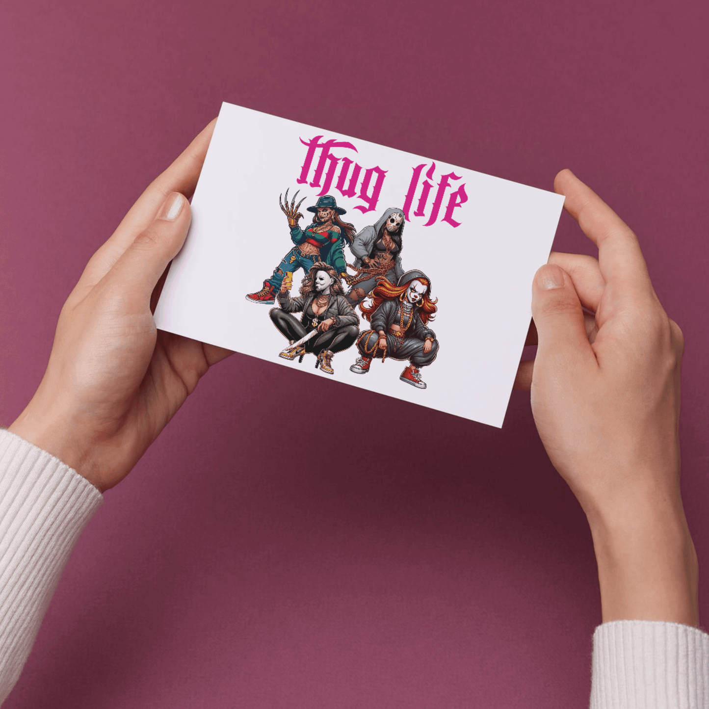 Lady Thug Life Horror Characters | PNG & PDF Download for DIY Projects - Crafty Harvest Designs