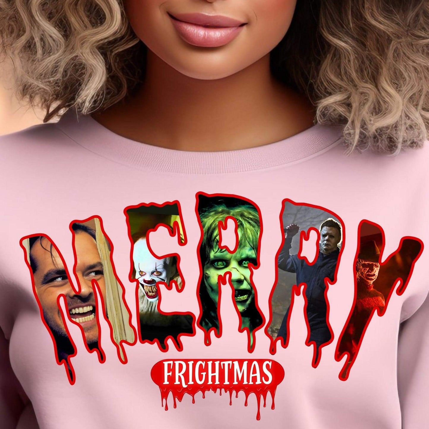 Merry Frightmas Horror Movie Christmas Design | Creepy Holiday PNG - Crafty Harvest Designs