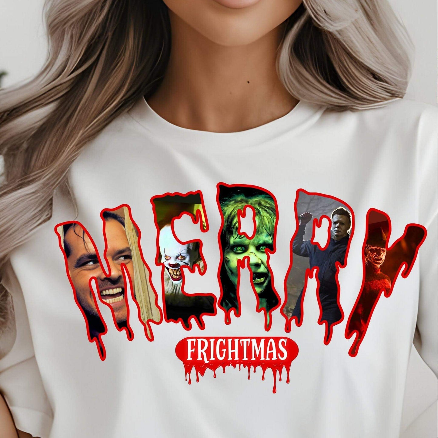 Merry Frightmas Horror Movie Christmas Design | Creepy Holiday PNG - Crafty Harvest Designs