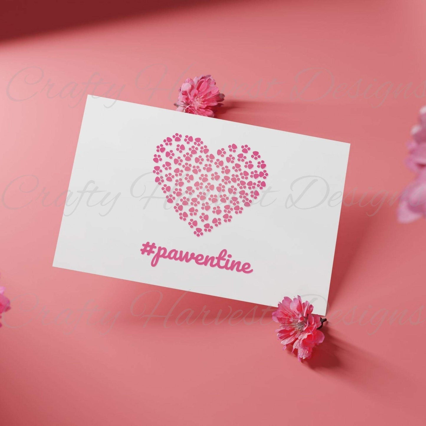 Pawentine Heart T-Shirt Design | Pink & Red Versions | PNG + PDF - Crafty Harvest Designs