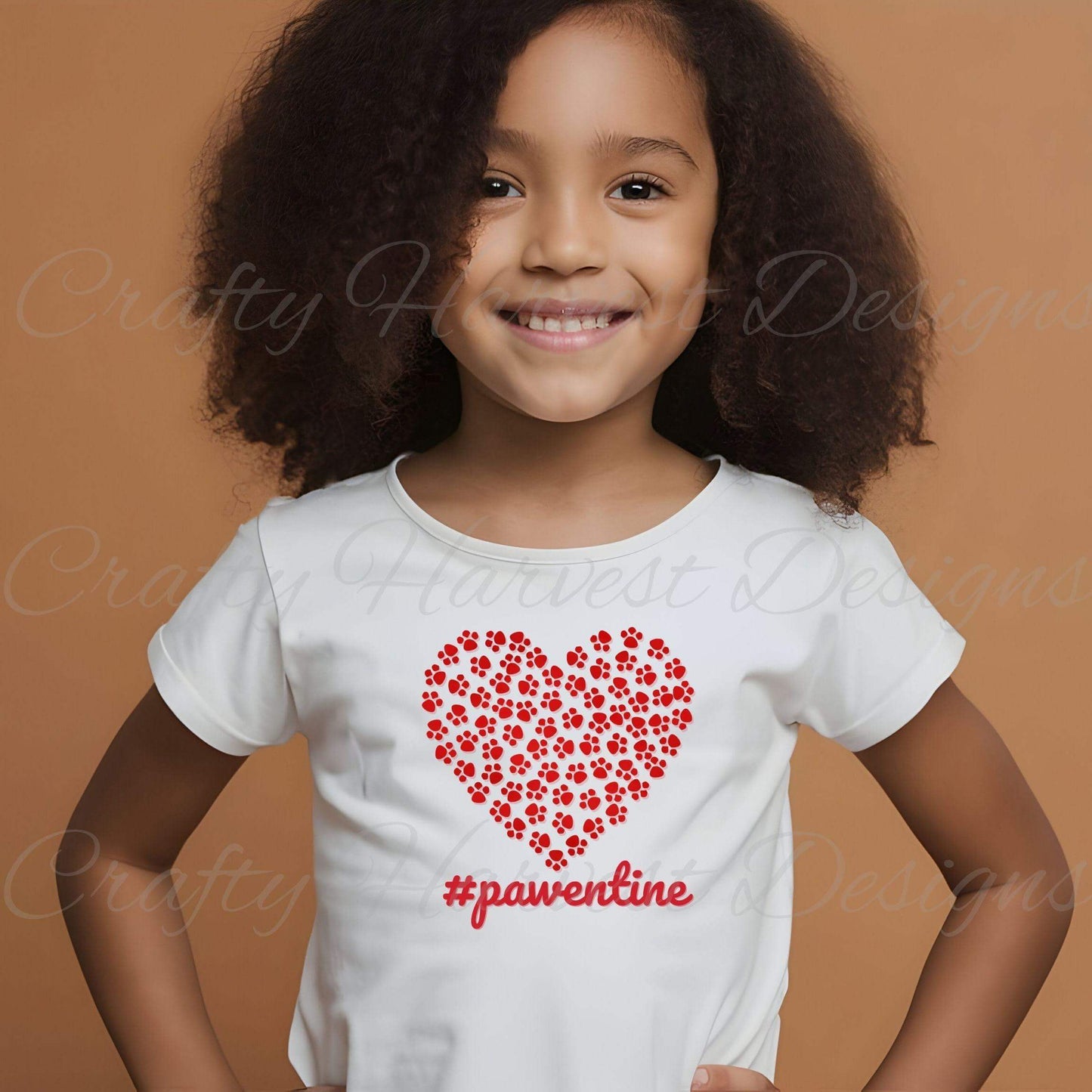 Pawentine Heart T-Shirt Design | Pink & Red Versions | PNG + PDF - Crafty Harvest Designs