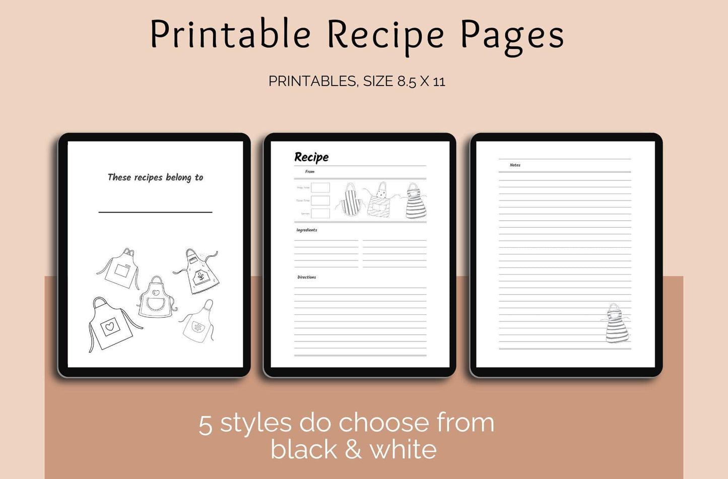 Printable Recipe Book Templates | Customizable Designs for Your Kitchen - Crafty Harvest Designs