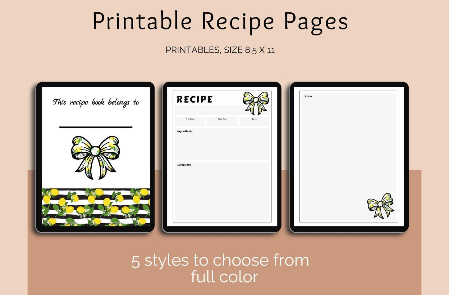 Printable Recipe Book Templates | Customizable Designs for Your Kitchen - Crafty Harvest Designs