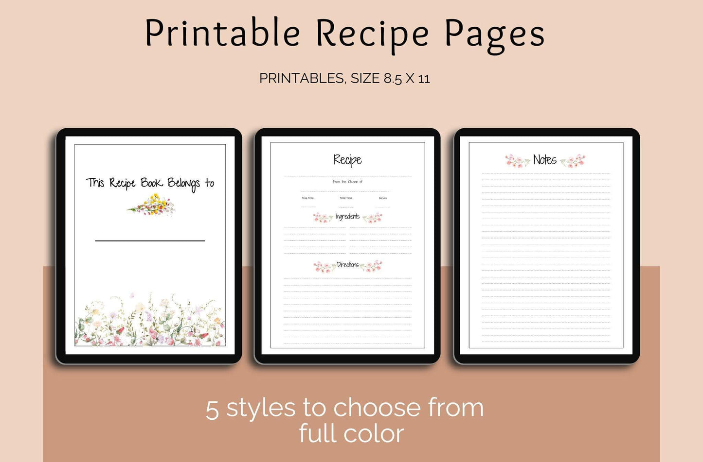 Printable Recipe Book Templates | Customizable Designs for Your Kitchen - Crafty Harvest Designs