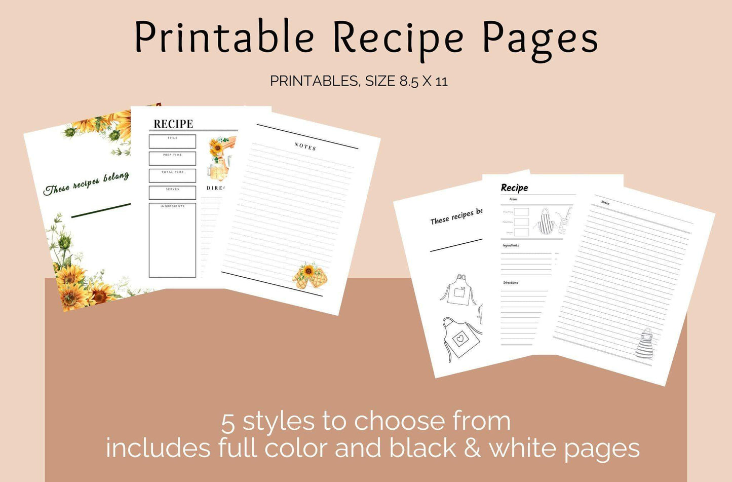 Printable Recipe Book Templates | Customizable Designs for Your Kitchen - Crafty Harvest Designs