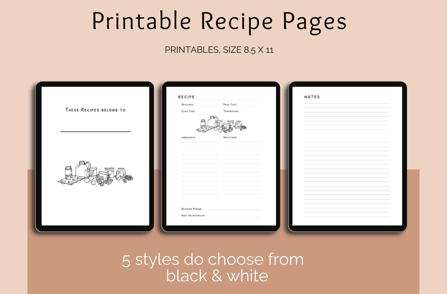 Printable Recipe Book Templates | Customizable Designs for Your Kitchen - Crafty Harvest Designs