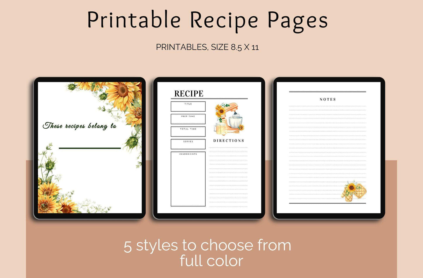 Printable Recipe Book Templates | Customizable Designs for Your Kitchen - Crafty Harvest Designs