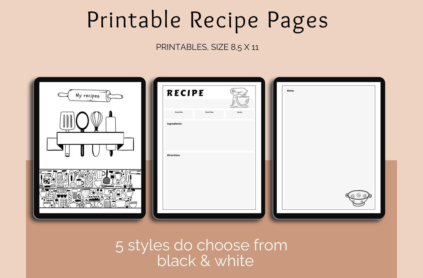 Printable Recipe Book Templates | Customizable Designs for Your Kitchen - Crafty Harvest Designs