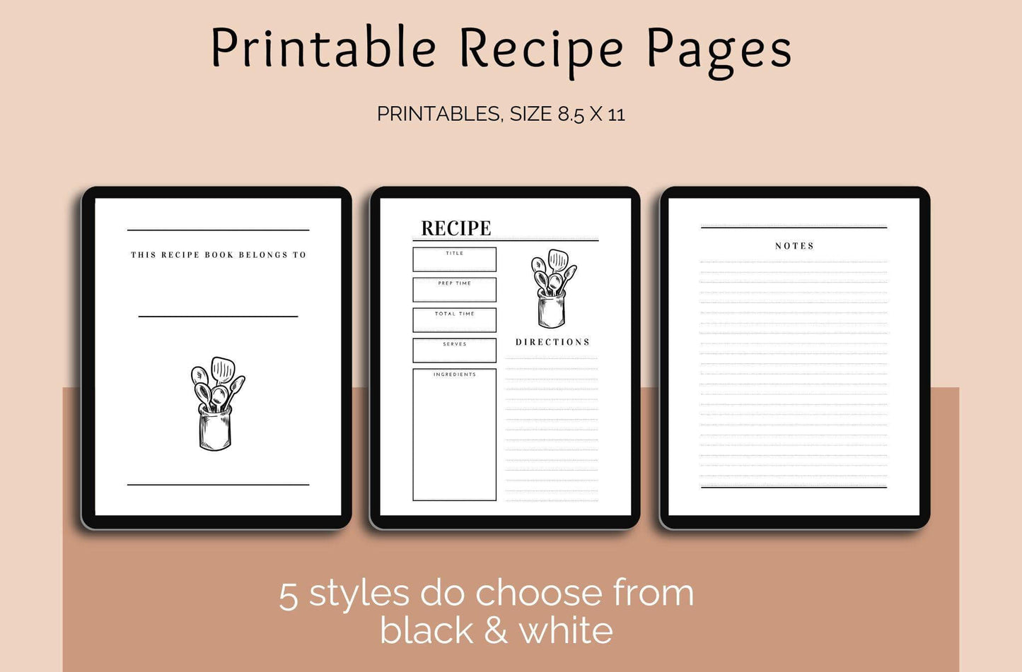 Printable Recipe Book Templates | Customizable Designs for Your Kitchen - Crafty Harvest Designs