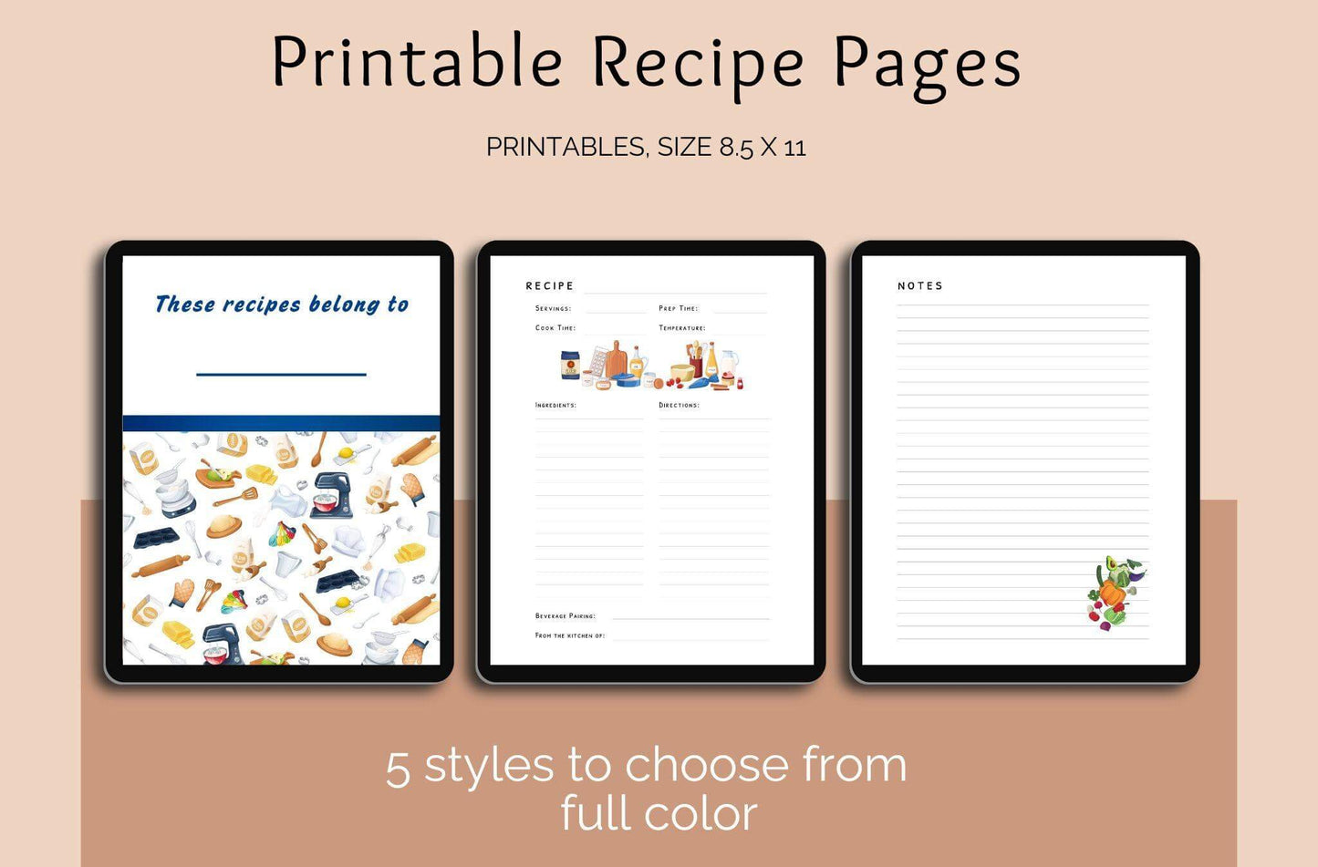 Printable Recipe Book Templates | Customizable Designs for Your Kitchen - Crafty Harvest Designs