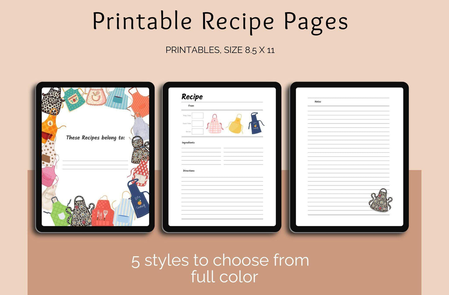 Printable Recipe Book Templates | Customizable Designs for Your Kitchen - Crafty Harvest Designs