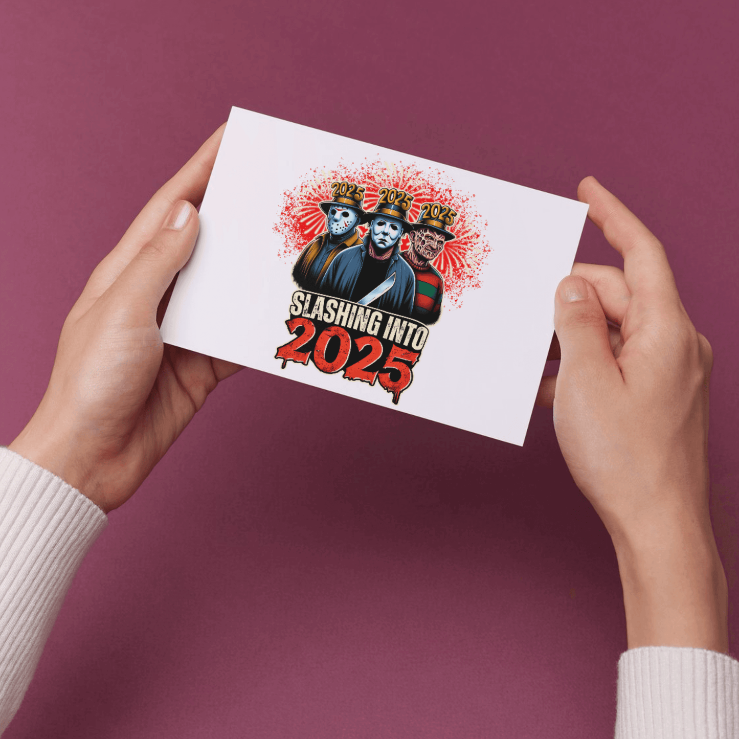 Slashing Into 2025 | Horror-Inspired New Year Design PNG PDF Download - Crafty Harvest Designs